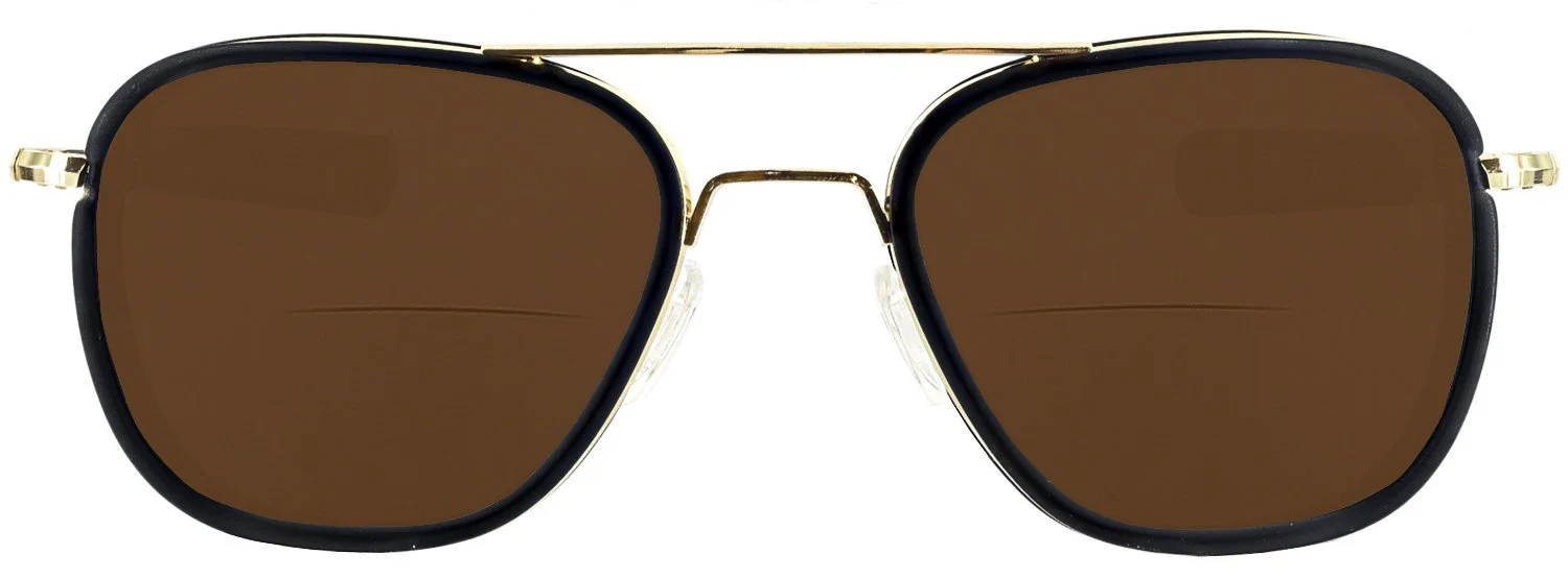 Aviator Gold Inlay Bifocal Reading Sunglasses - Image 2